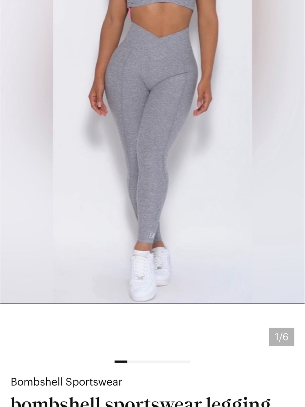 Bombshell Sportswear Gray V-Waist Brazilian Contour Leggings